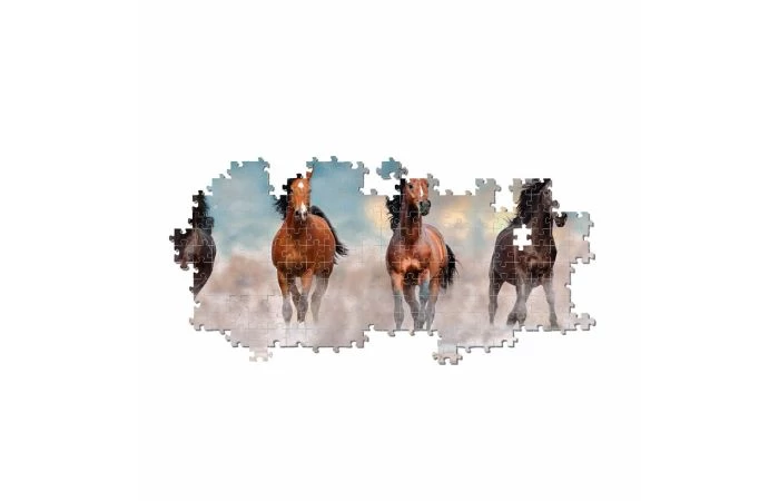 Clementoni Puzzel 1000 Panorama Horses - Afbeelding 2