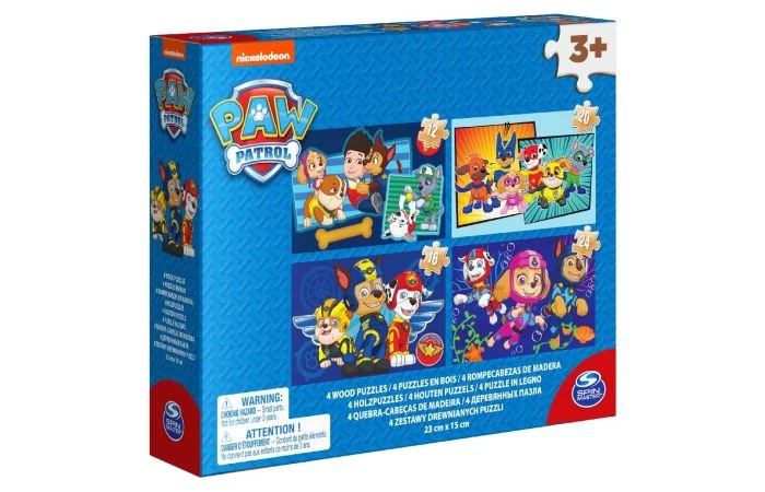 Paw Patrol Shoe Box Wood Puzzle 4 Pack - Afbeelding 3