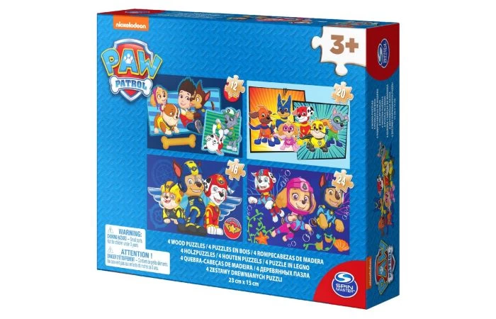 Paw Patrol Shoe Box Wood Puzzle 4 Pack - Afbeelding 4